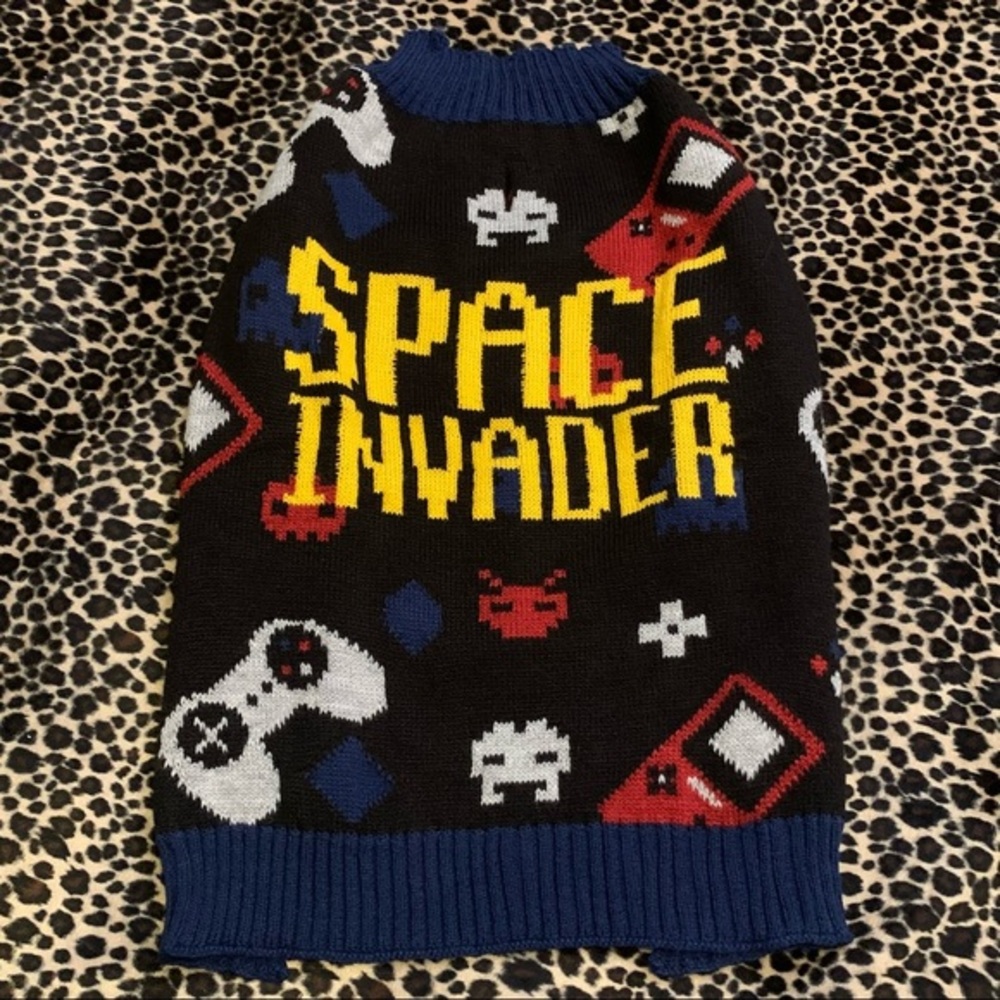 Space Invader Dog Sweater